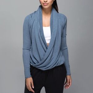 lululemon athletica Blue Drape Sweater
